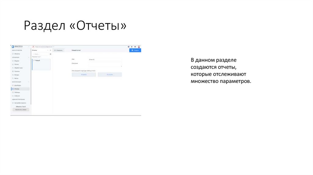 Раздел «Отчеты»