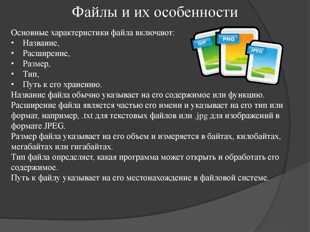 Файлы и их особенности