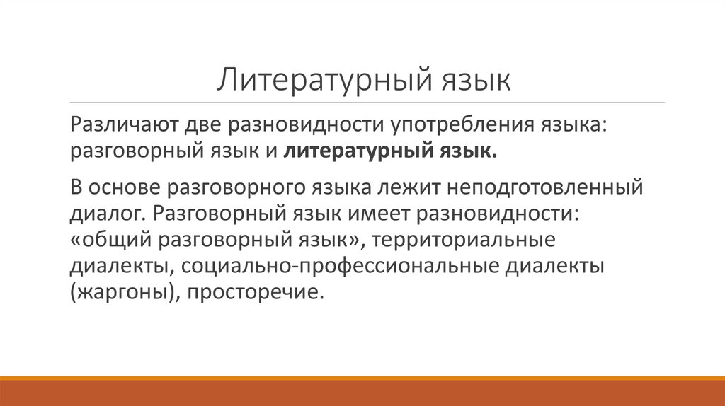 Литературный язык