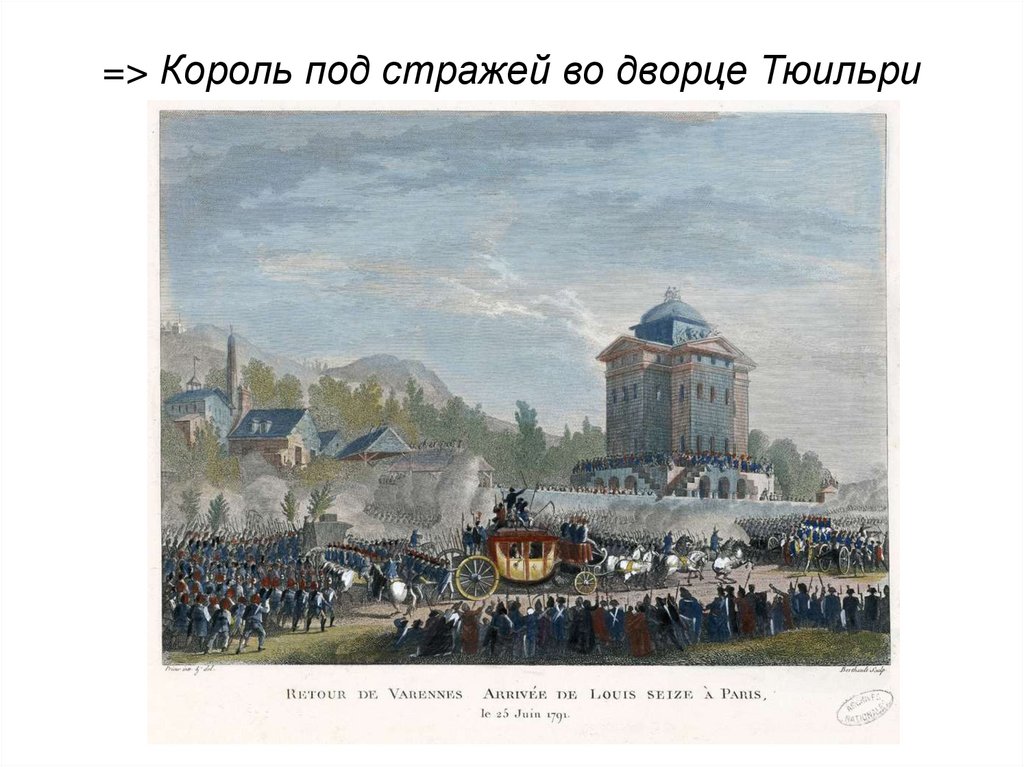=> Король под стражей во дворце Тюильри