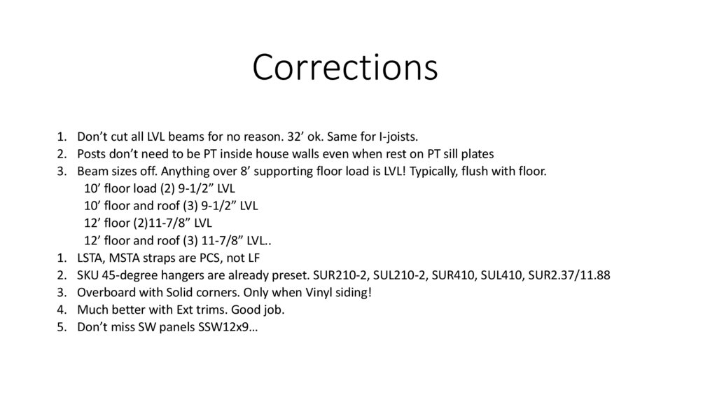 Corrections