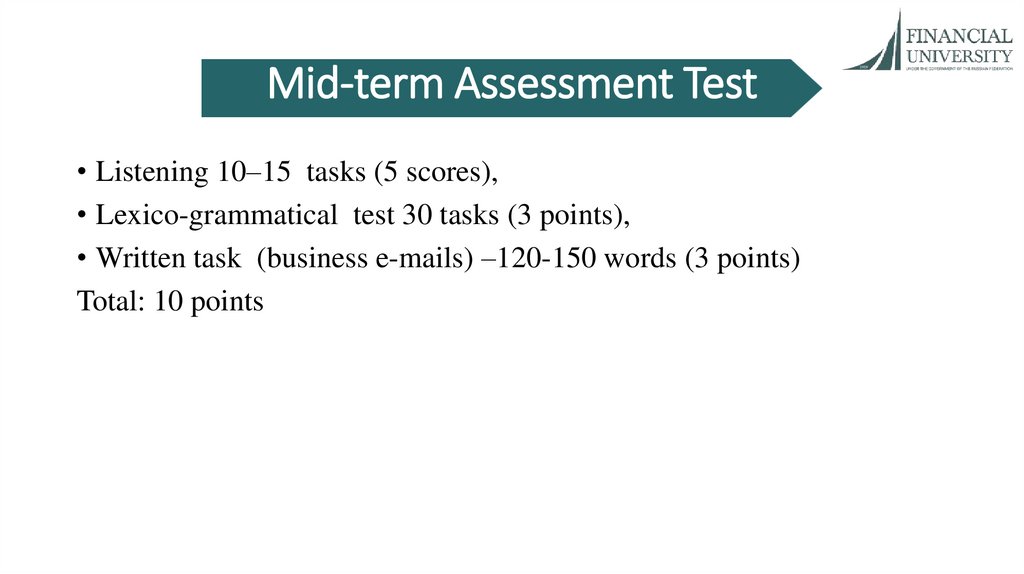 Mid-term Assessment Test