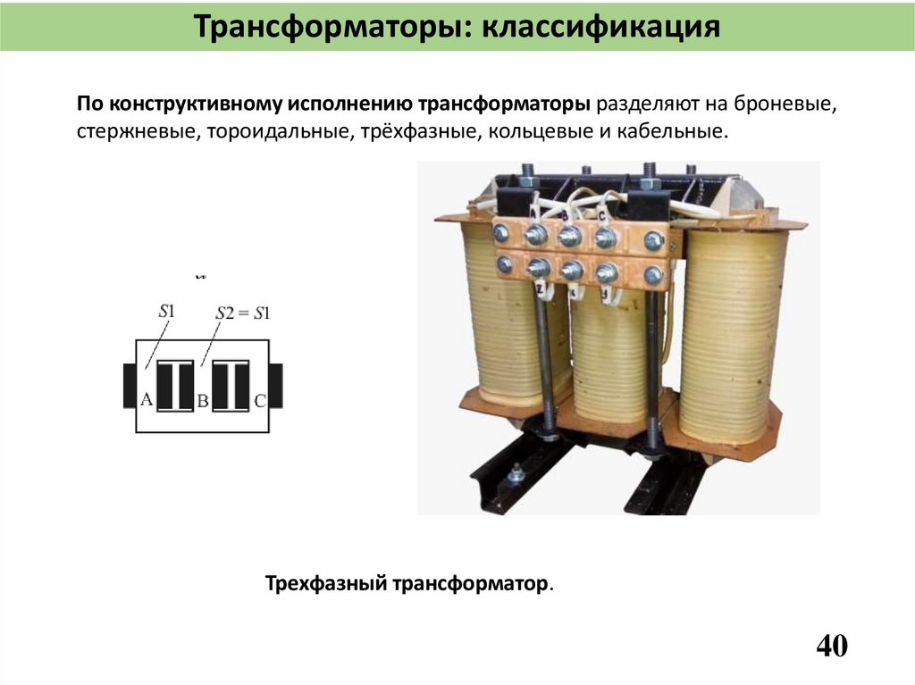Трансформаторы: классификация