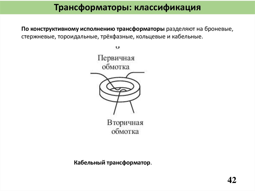 Трансформаторы: классификация