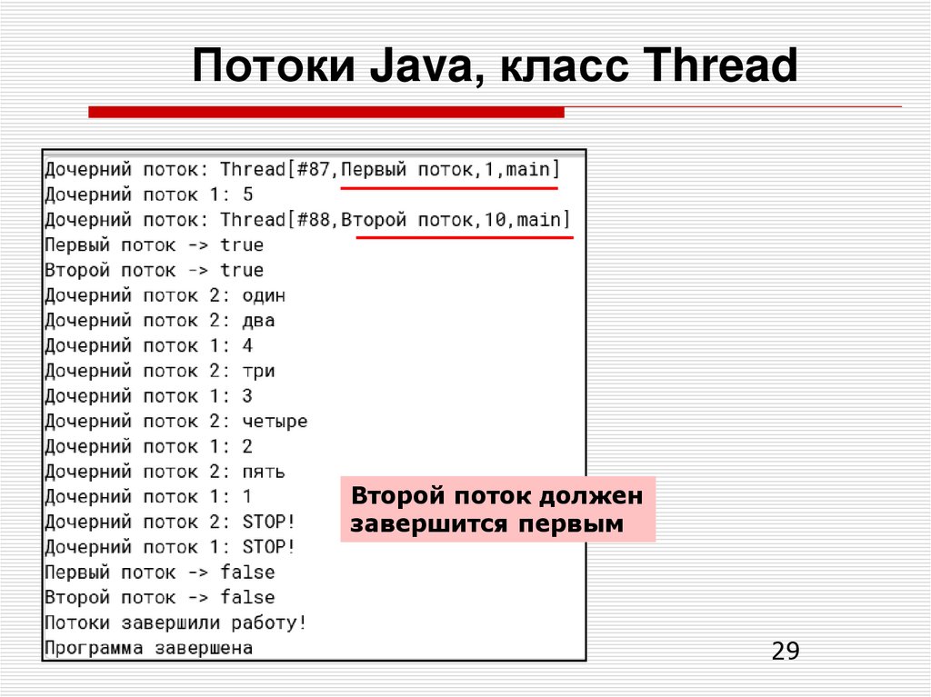 Потоки Java, класс Thread