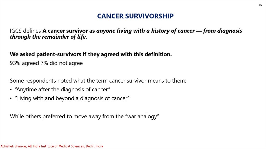 CANCER SURVIVORSHIP