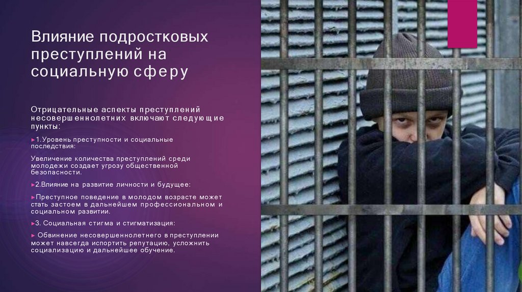 Влияние подростковых преступлений на социальную сферу
