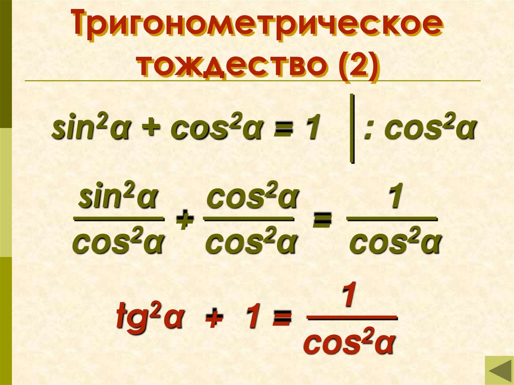 Тригонометрическое тождество (2)