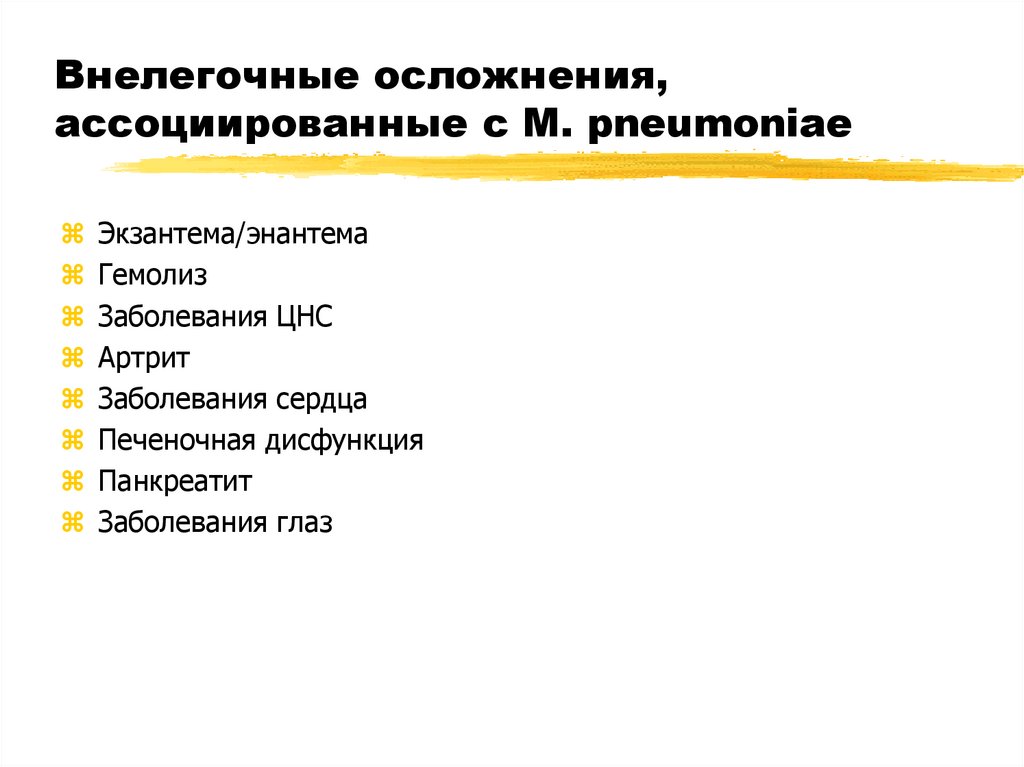 Внелегочные осложнения, ассоциированные с M. pneumoniae