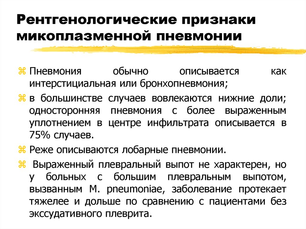 Рентгенологические признаки микоплазменной пневмонии