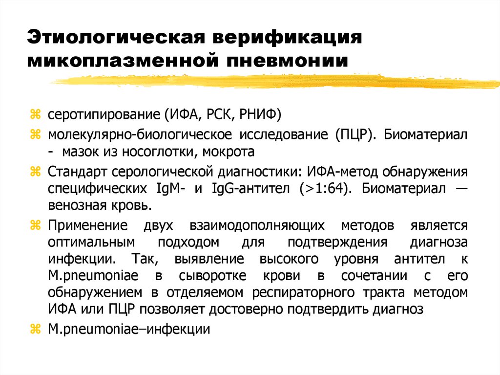 Этиологическая верификация микоплазменной пневмонии