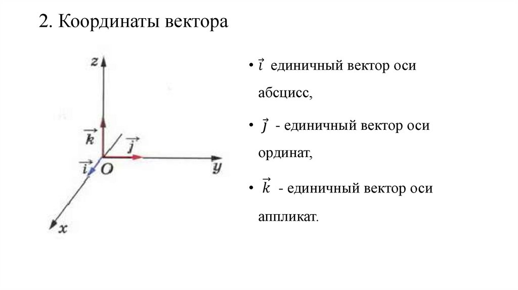 2. Координаты вектора