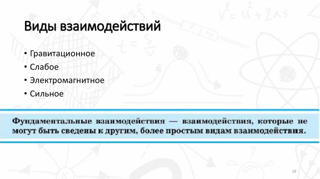 Виды взаимодействий