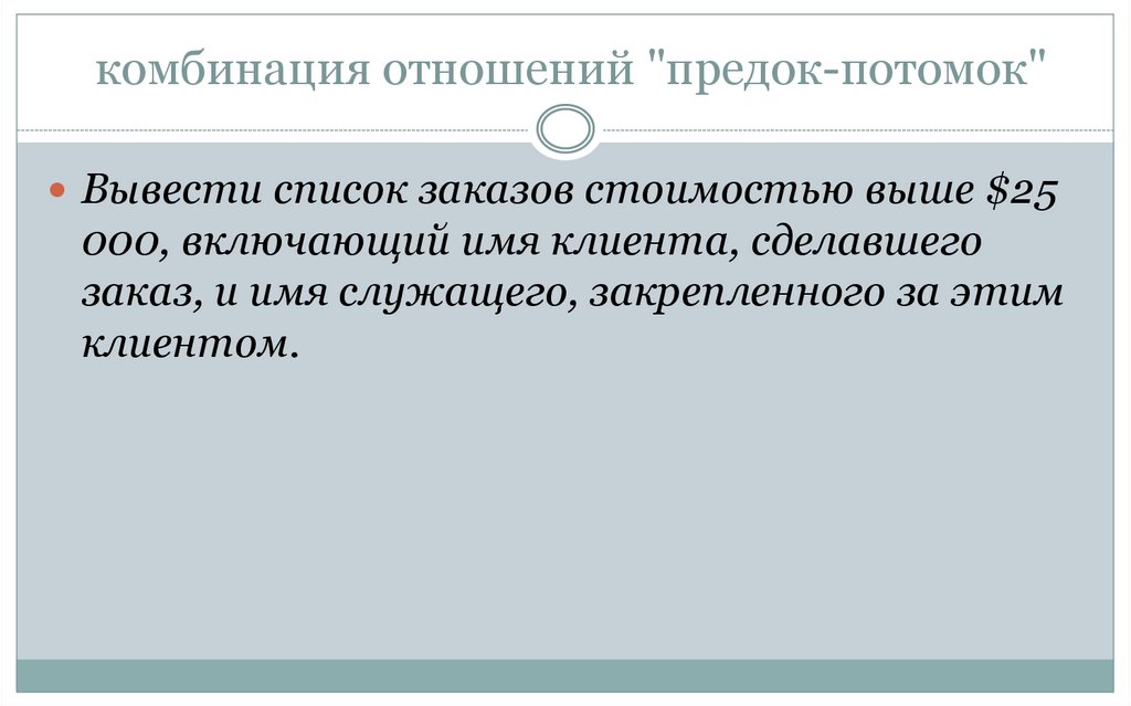 комбинация отношений "предок-потомок"