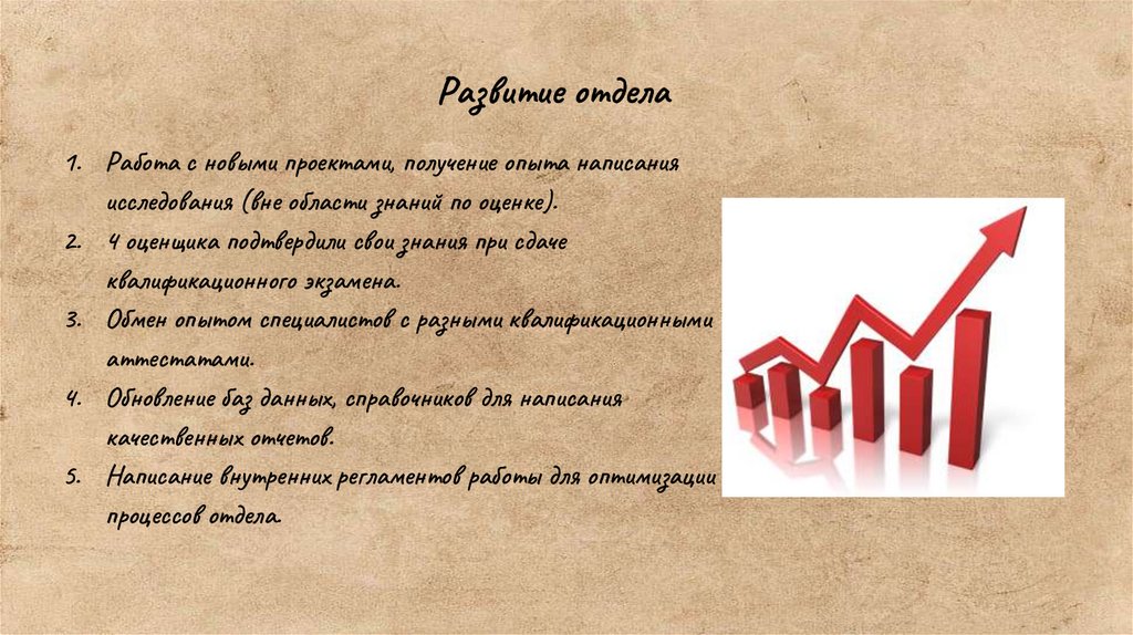 Развитие отдела