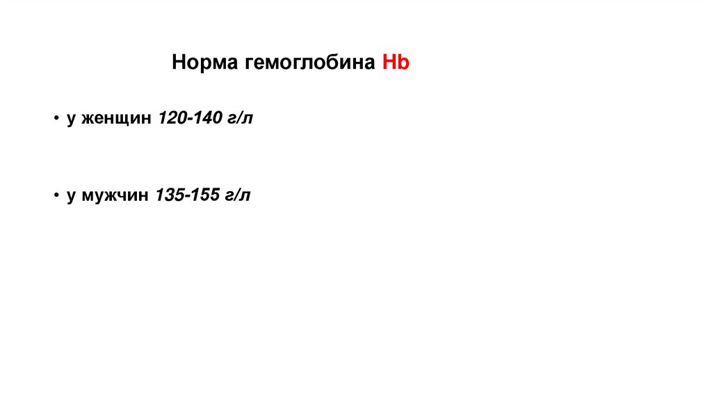 Норма гемоглобина Hb