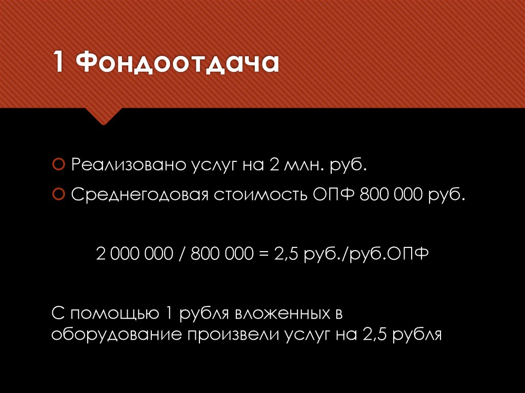 1 Фондоотдача