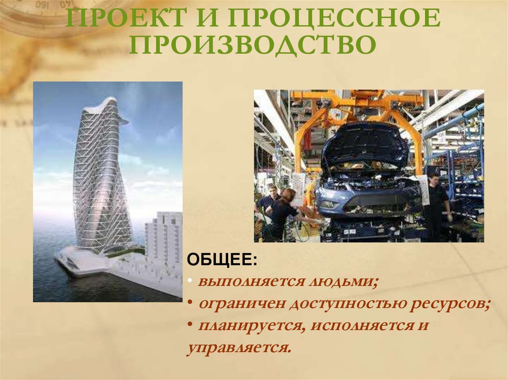 ПРОЕКТ И ПРОЦЕССНОЕ ПРОИЗВОДСТВО