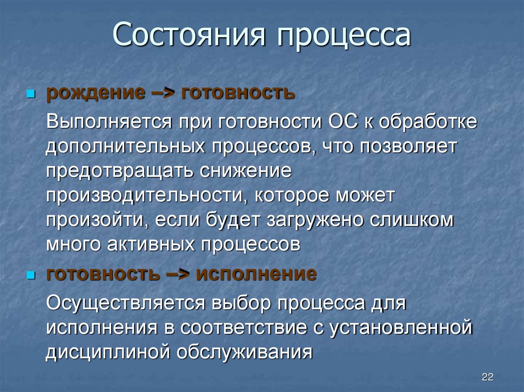 Состояния процесса