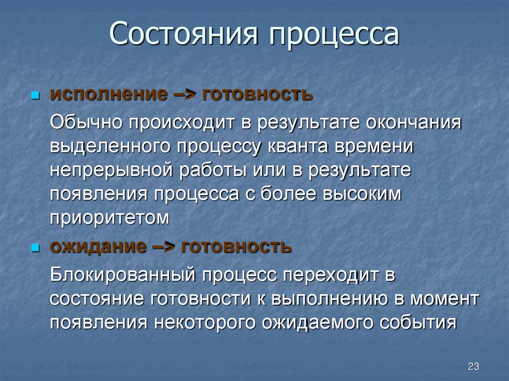 Состояния процесса