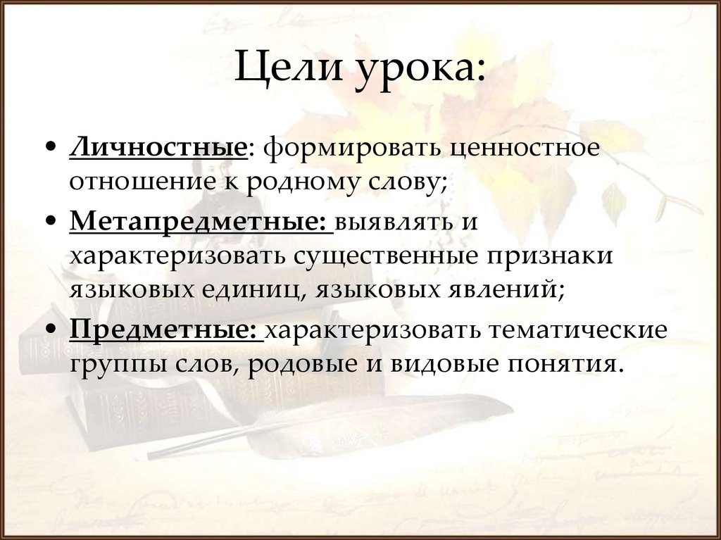 Цели урока: