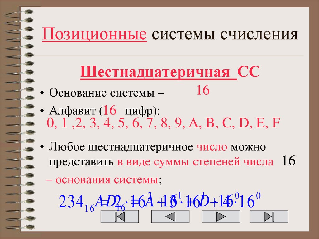 Позиционные системы счисления