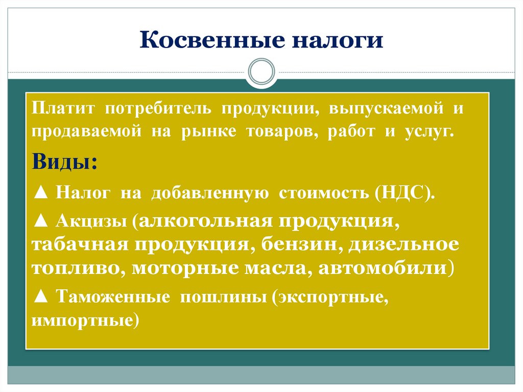 Косвенные налоги