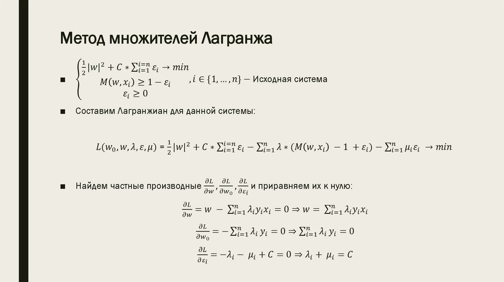 Метод множителей Лагранжа