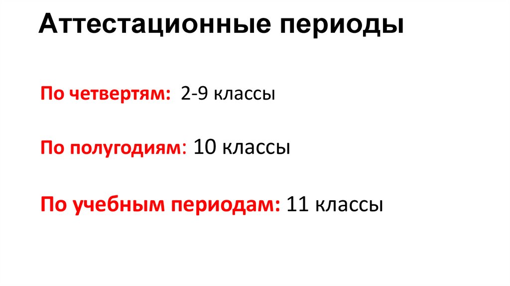 Аттестационные периоды