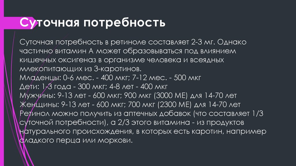Суточная потребность