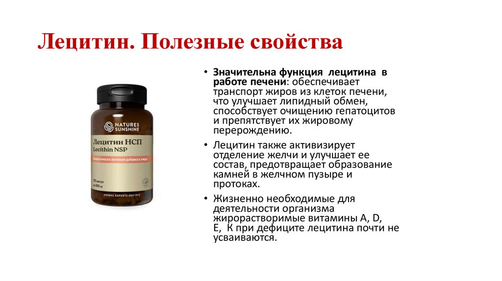 Лецитин. Полезные свойства