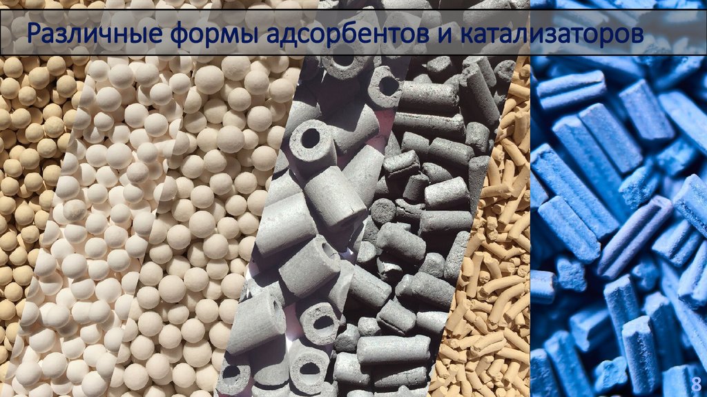 Различные формы адсорбентов и катализаторов