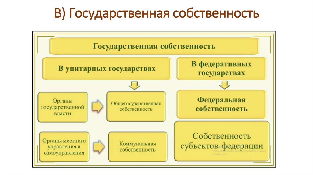 В) Государственная собственность