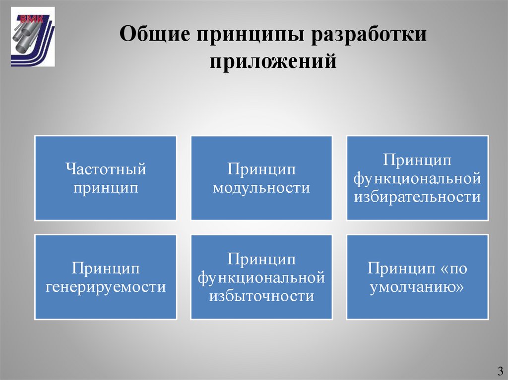Общие принципы разработки приложений
