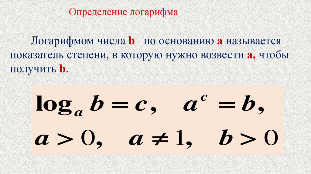 Определение логарифма
