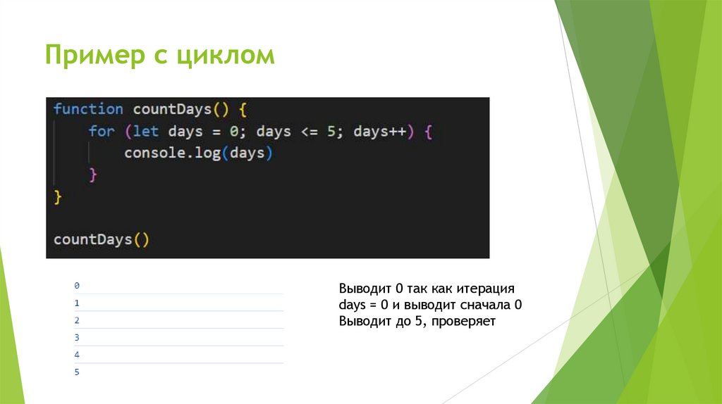 Пример с циклом