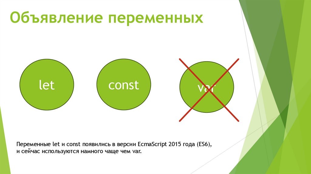 Объявление переменных