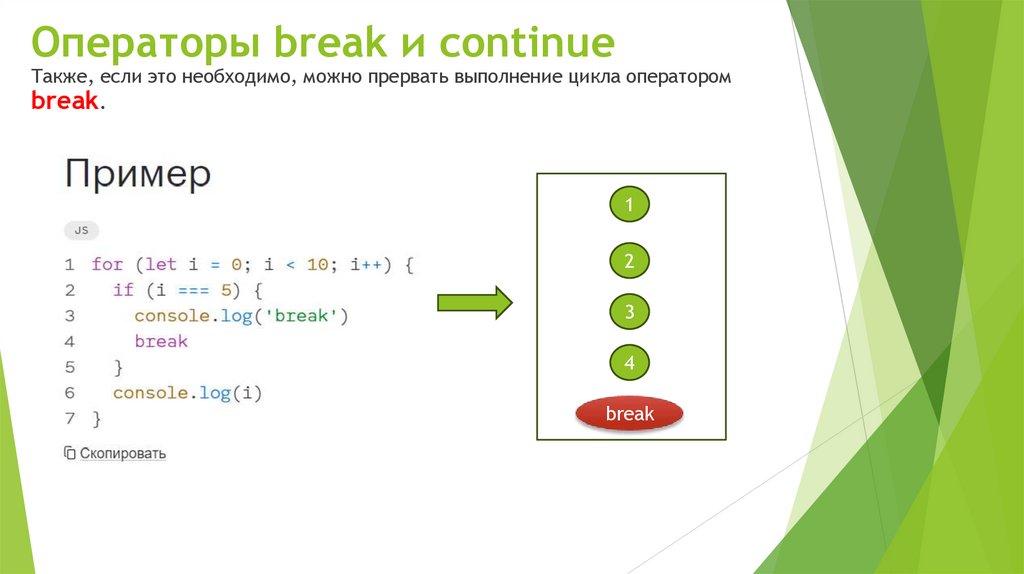 Операторы break и continue