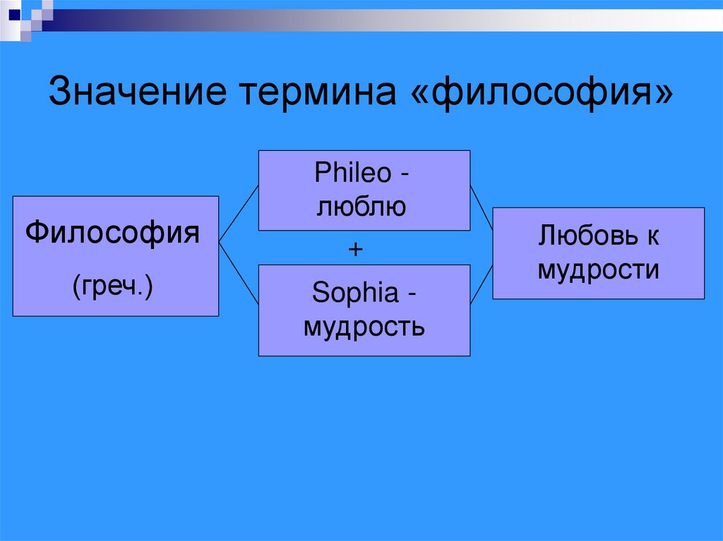 Значение термина «философия»