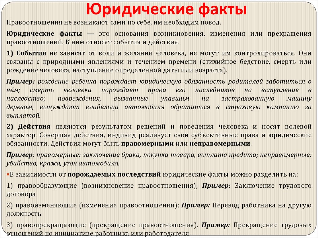 Юридические факты