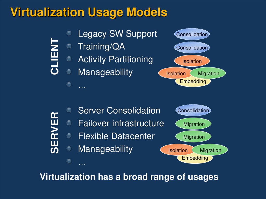 Virtualization Usage Models