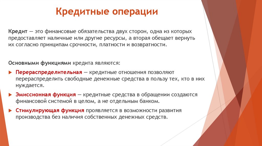 Кредитные операции