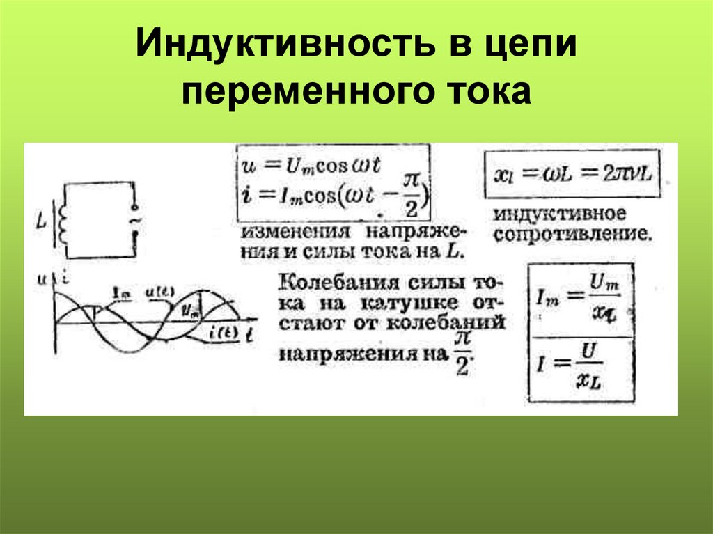 Индуктивность в цепи переменного тока
