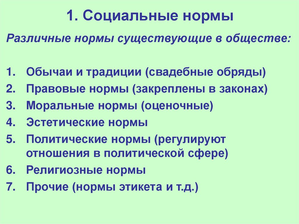 1. Социальные нормы