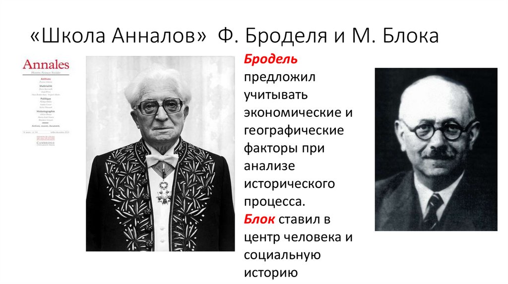 «Школа Анналов» Ф. Броделя и М. Блока