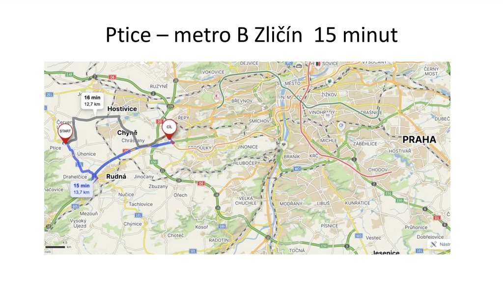Ptice – metro B Zličín 15 minut
