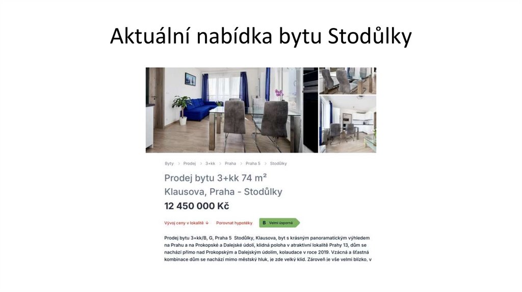 Aktuální nabídka bytu Stodůlky