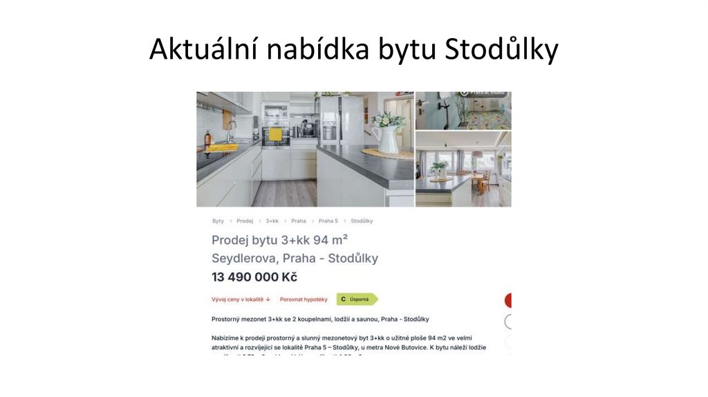 Aktuální nabídka bytu Stodůlky