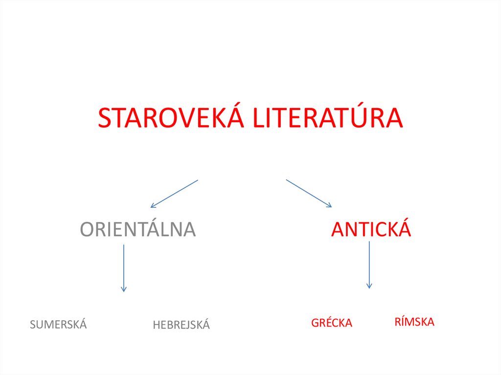 STAROVEKÁ LITERATÚRA