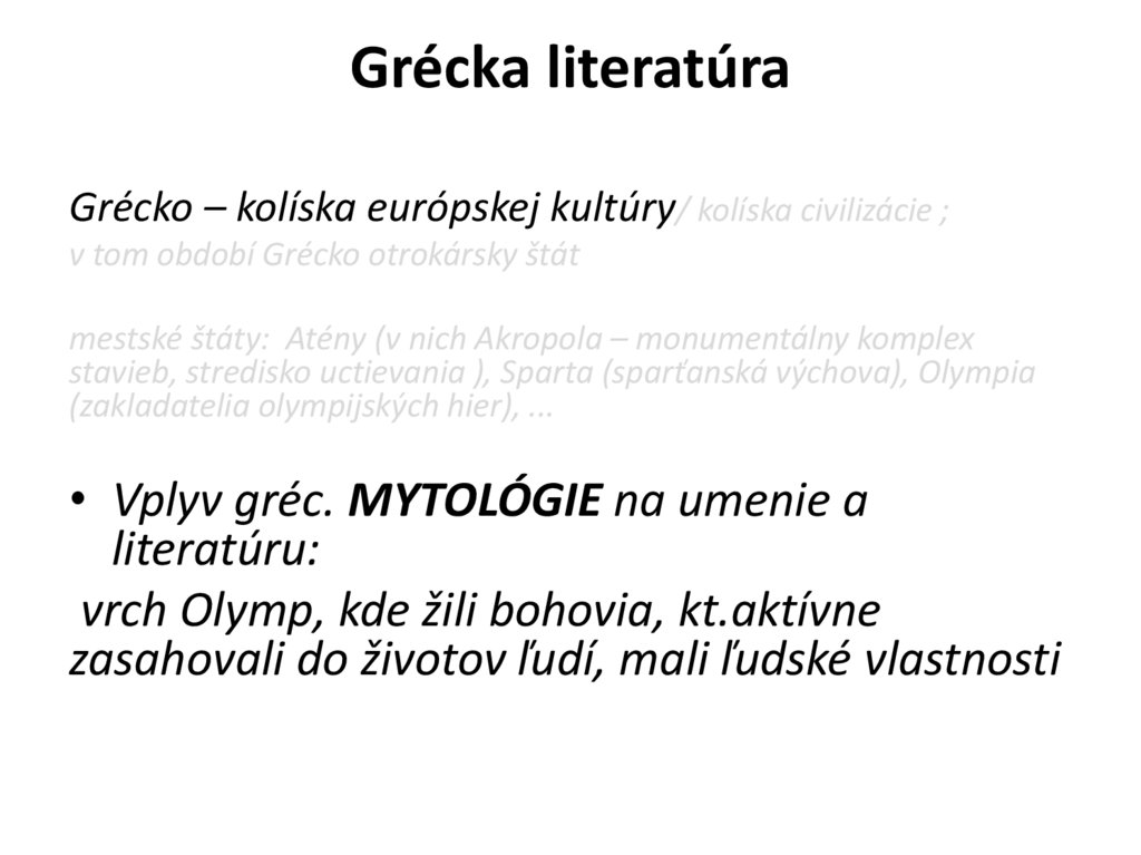 Grécka literatúra